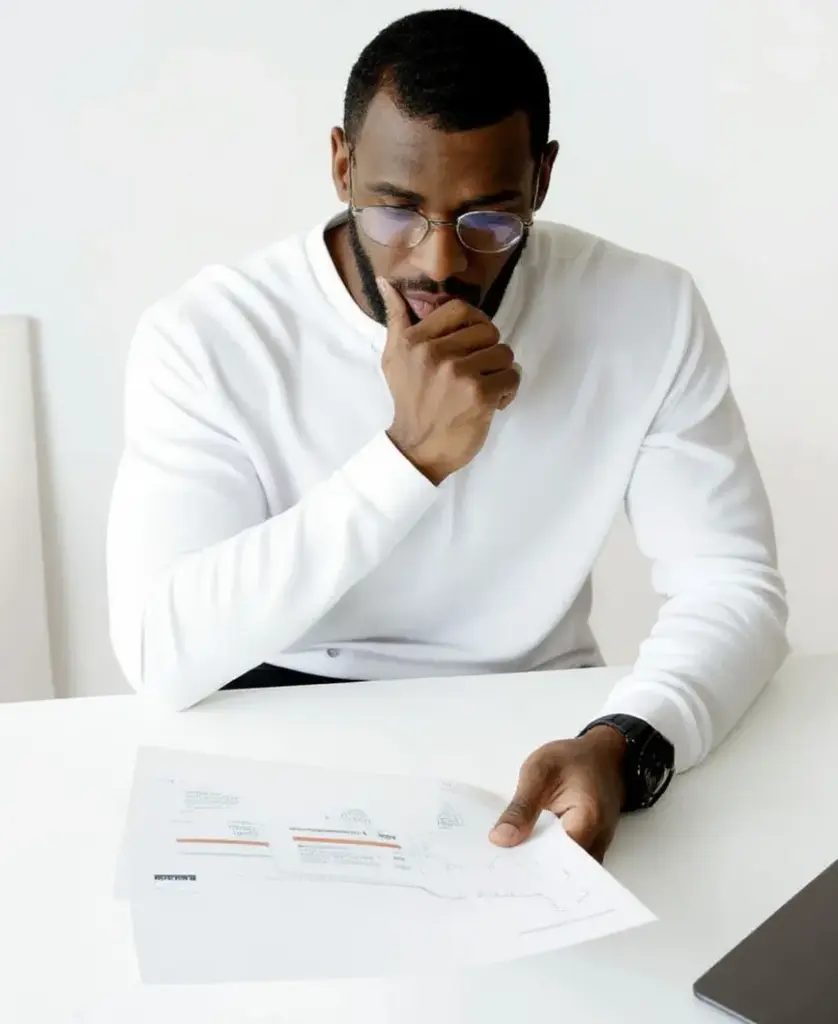 Man evaluating his energy bill