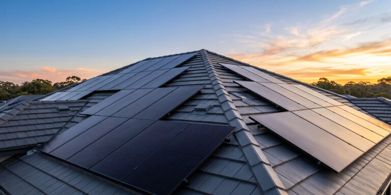 Aiko Full Black Solar PV Panels on a modern roof in Ascot, Berkshire