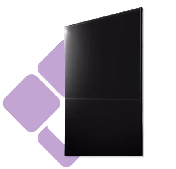 Aiko all black solar panel with orchid image