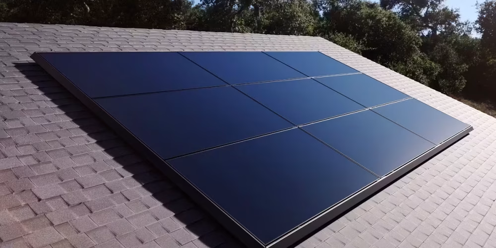 Sleek Tesla solar panel images